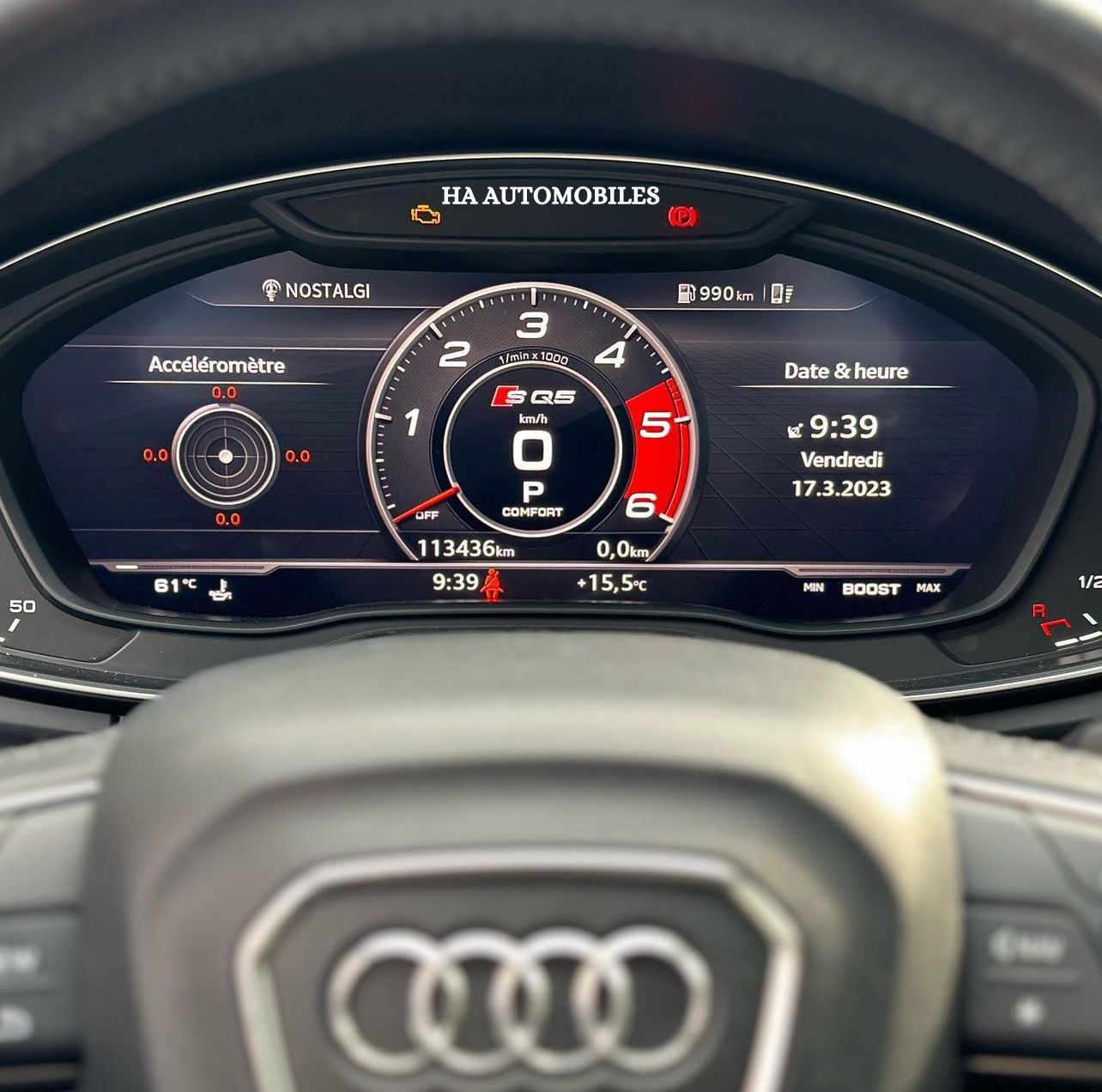 Activation de l'affichage Sport Audi – virtuel cockpit Gen1