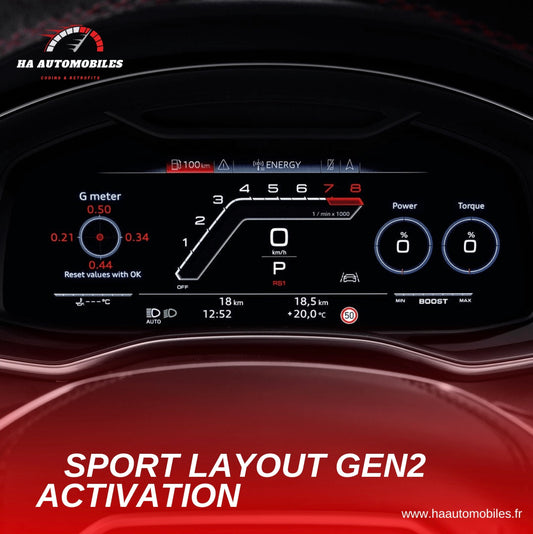 Activation de l'affichage RS Performance Audi - Virtuel cockpit Gen2