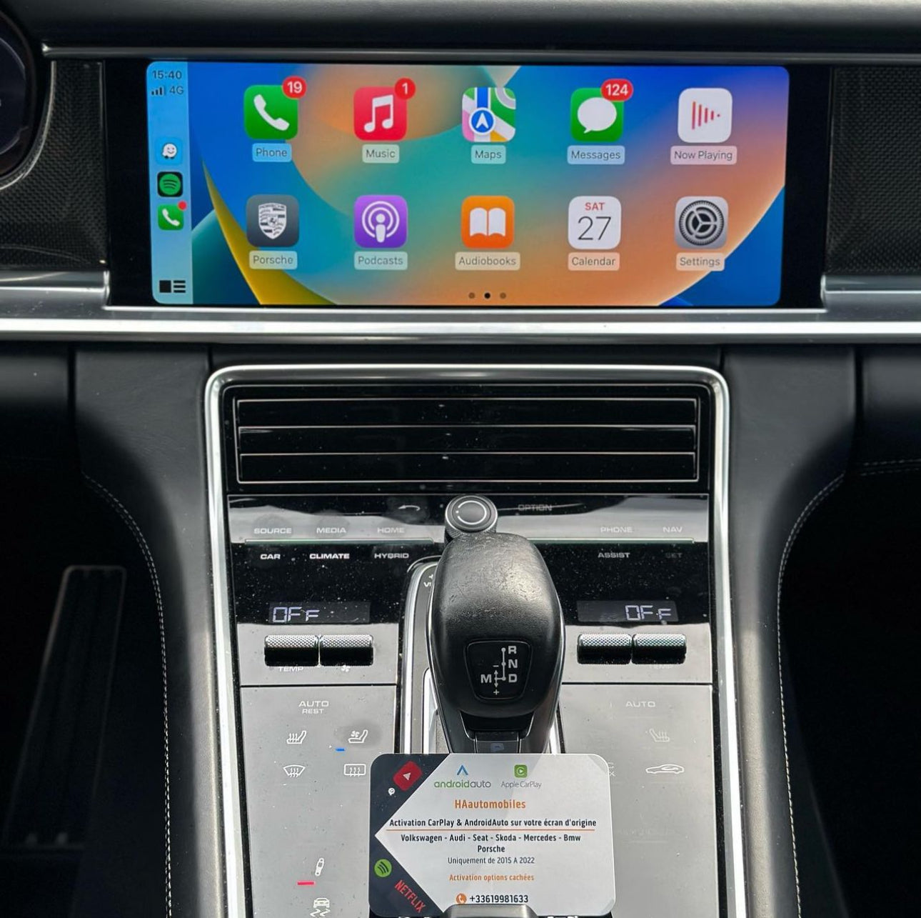 Activation Apple CarPlay en plein écran Porsche