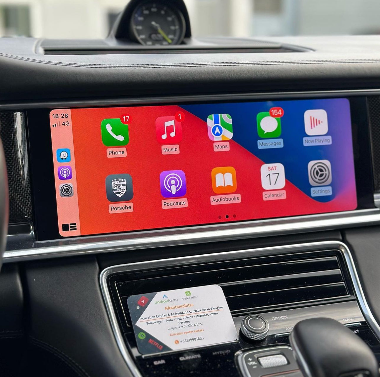 Activation Apple CarPlay en plein écran Porsche