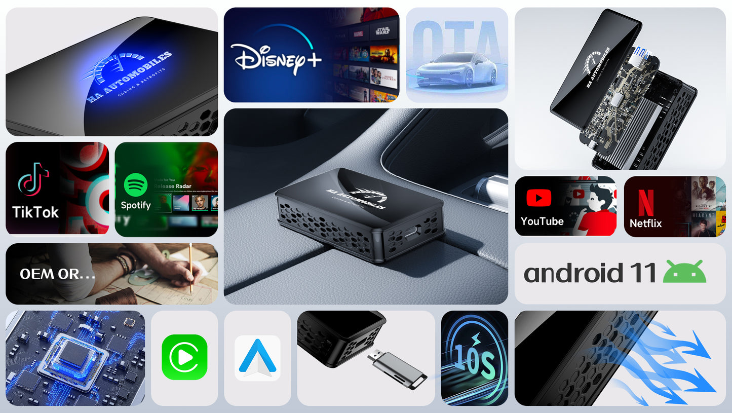 HA box TV - Youtube, Netflix et Carplay sans fil